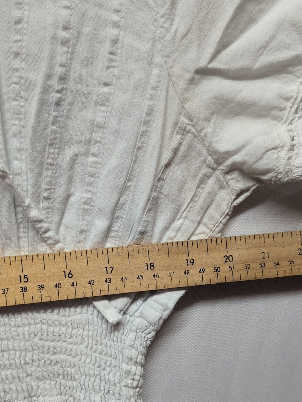Glamour White Lace-Trim Maxi Dress with Smocked Waist - Picture 3 of 4